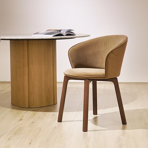 丹麥Tolv Glide滑翔扶手單椅 (土棕貓抓布)