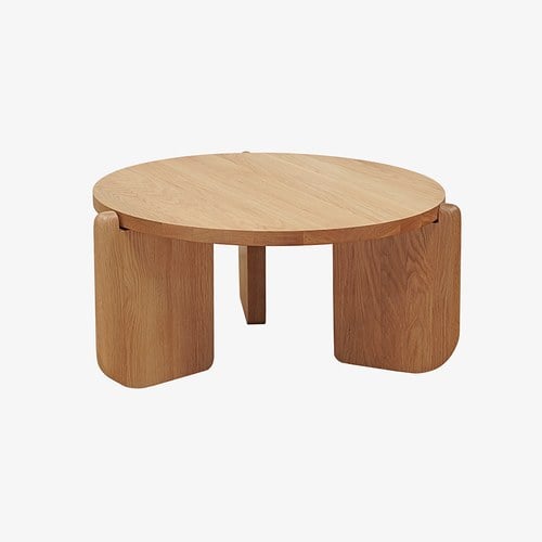 丹麥Tolv 全實木圓形茶几(高35公分)