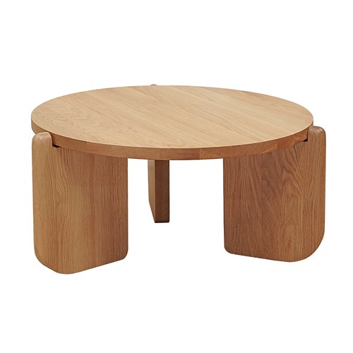 丹麥Tolv 全實木圓形茶几(高35公分)