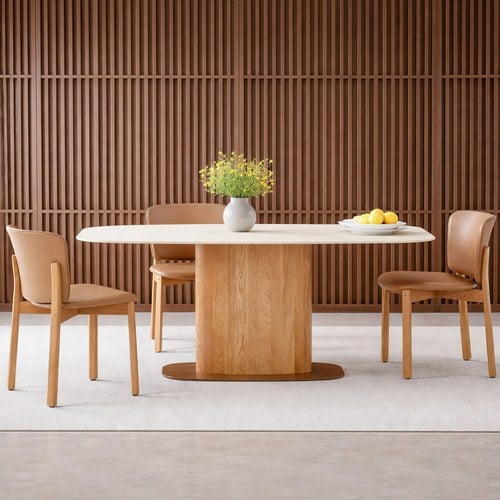 丹麥Tolv Tilba岩板平衡餐桌 (米白)