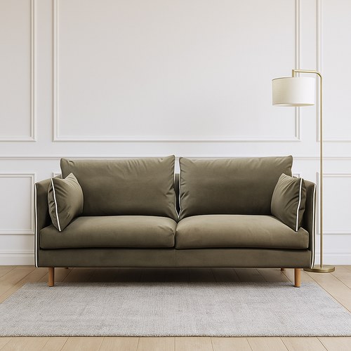 丹麥Tolv Weekend北歐假日風情沙發 (橄欖綠貓抓布、190公分)