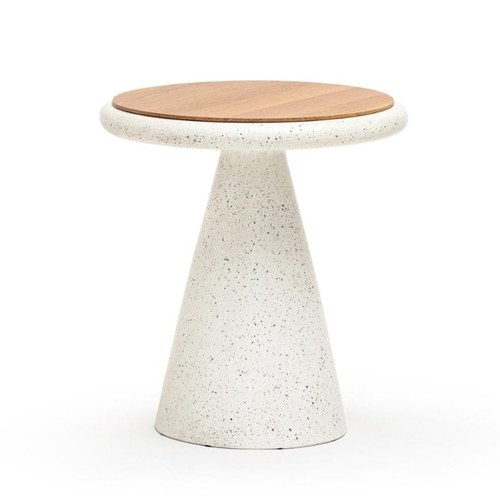 丹麥Tolv RAMEL沙漏茶几 (白水磨石、高48.5公分)