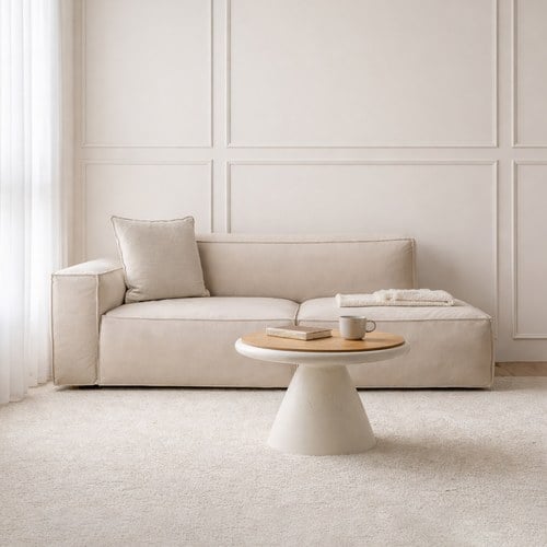 丹麥Tolv Baker積木沙發 (米色貓抓布 左扶手)