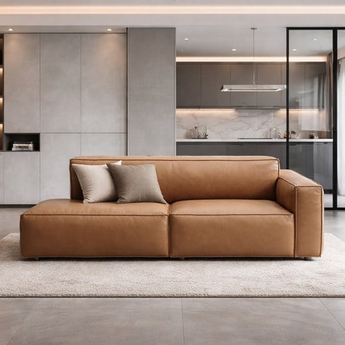 丹麥Tolv Baker積木皮革沙發 (焦糖色)