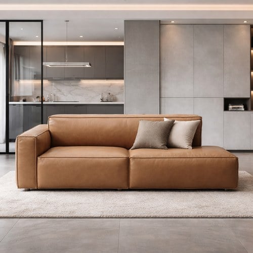 丹麥Tolv Baker積木皮革沙發 (焦糖色)