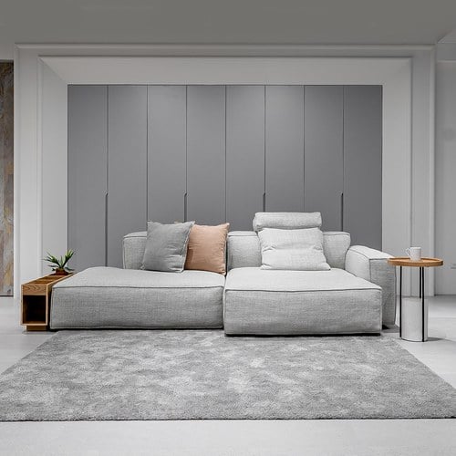 丹麥Tolv Baker積木布面沙發 (右向、混麻灰)