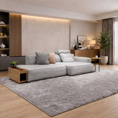 丹麥Tolv Baker積木布面沙發 (右向、混麻灰)