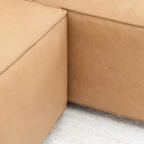 丹麥Tolv Baker積木皮革四人座沙發 (右向、焦糖)