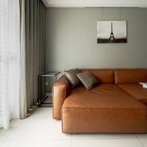 丹麥Tolv Baker積木皮革三人座沙發 (左向、焦糖)