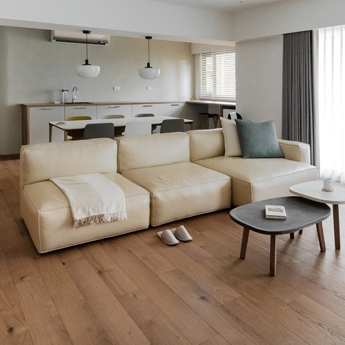 丹麥Tolv Baker積木皮革沙發 (右向、米白)