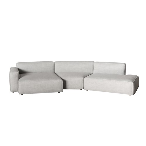 丹麥Tolv Baker積木布面沙發 (左向海灣型、混麻灰)