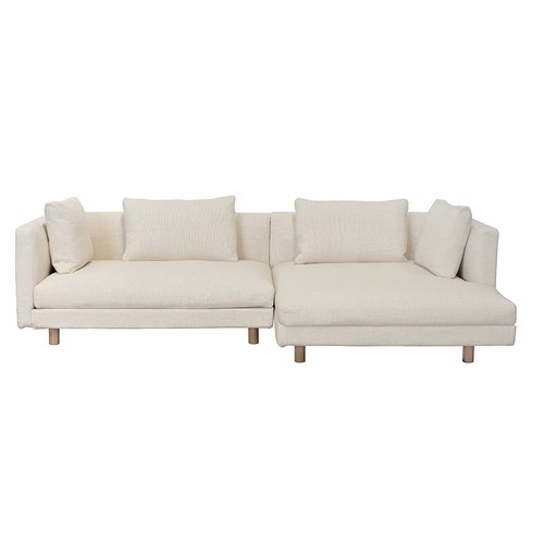 丹麥Tolv Sequel 簡約永恆右向L型沙發 (亞麻色、280公分)