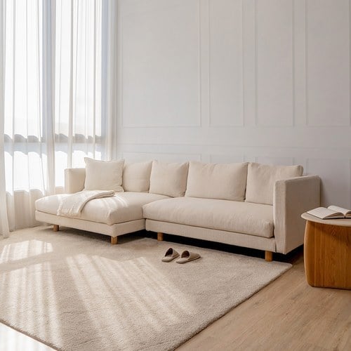 丹麥Tolv Sequel 簡約永恆左向L型沙發 (亞麻色、280公分)