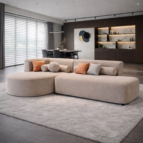 夏馬Shiamal Home 艾蜜莉異想世界開放式沙發 (左向、蒙布朗棕)