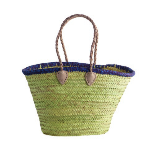 丹麥Tine K Home 棕梠葉編織提籃 (藍邊)