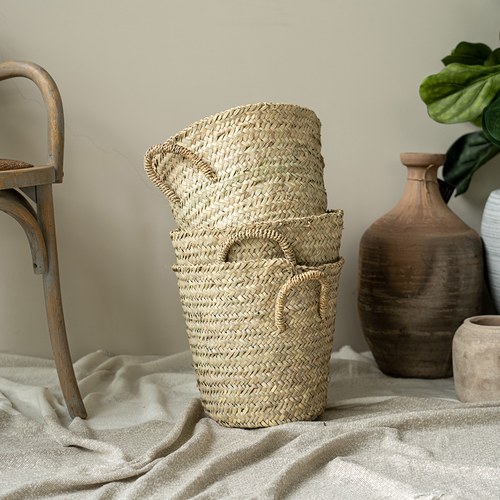 丹麥Tine K Home 棕梠葉編織置物籃