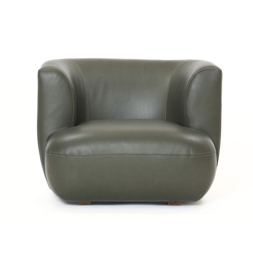 丹麥 Tolv Sophie索菲皮革單人沙發 (深橄欖綠)