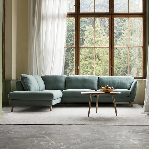 波蘭Sits Stella灑落的片刻日光左向L型沙發 (草綠、長299公分)