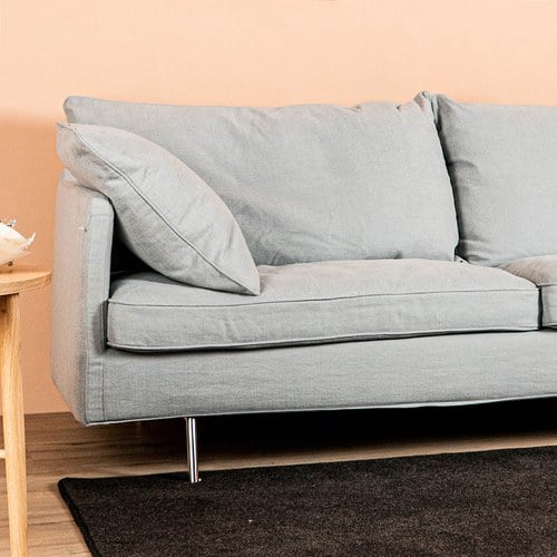 波蘭Sits Julia俐落金屬腳三人沙發 (亮灰)