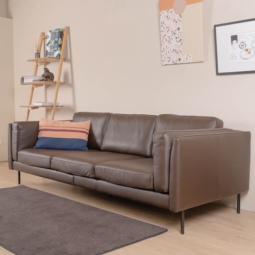 波蘭 Sits Sigge派皮酥塔皮革3.5人沙發 (深棕)