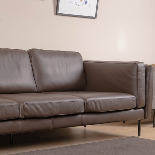 波蘭 Sits Sigge派皮酥塔皮革3.5人沙發 (深棕)