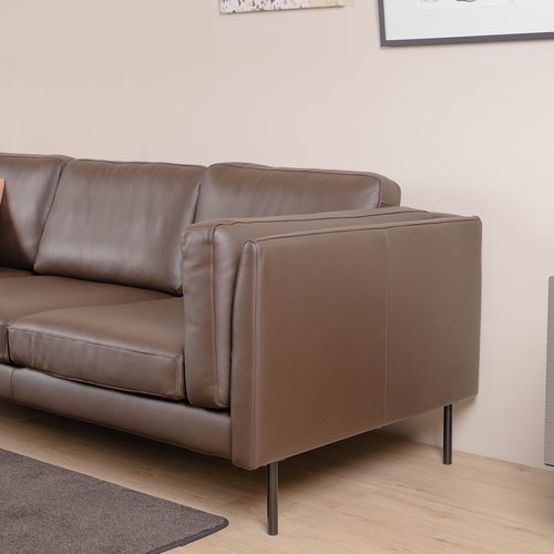 波蘭 Sits Sigge派皮酥塔皮革3.5人沙發 (深棕)