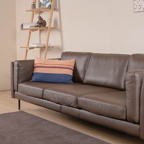 波蘭 Sits Sigge派皮酥塔皮革3.5人沙發 (深棕)