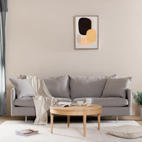 波蘭Sits Julia俐落金屬腳三人沙發 (灰米C)