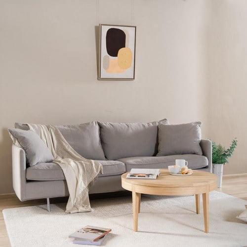 波蘭Sits Julia俐落金屬腳三人沙發 (灰米C)