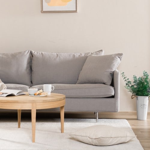 波蘭Sits Julia俐落金屬腳三人沙發 (灰米C)