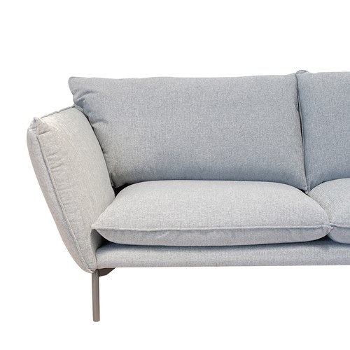 波蘭Sits Hugo金屬腳布面三人沙發 (霧灰G)