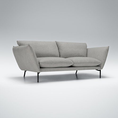 波蘭Sits Hugo金屬腳布面三人沙發 (霧灰G)