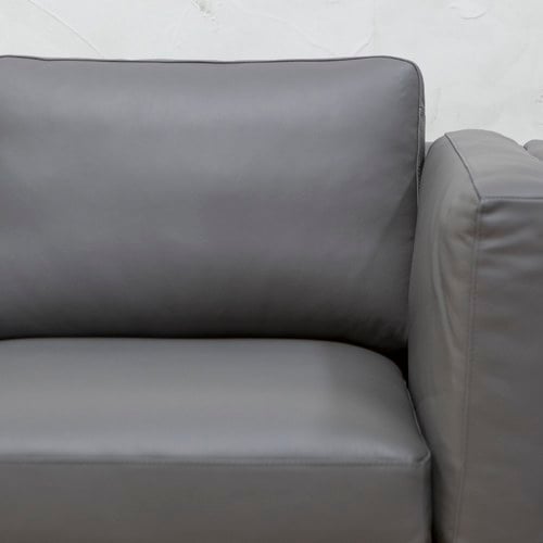 波蘭 Sits Sigge派皮酥塔皮革四人沙發 (鐵灰)