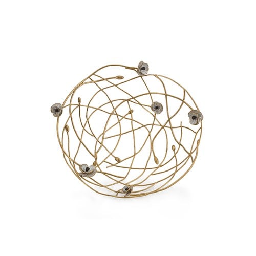 美國MichaelAram 瀲灩銀蓮花枝枒鏤空裝飾托盤