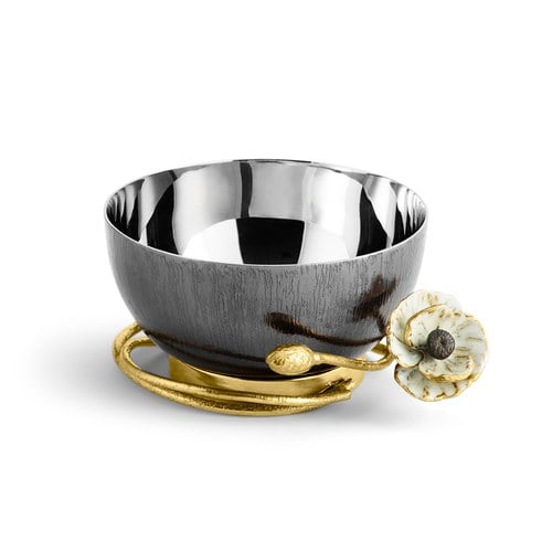 美國Michael Aram 瀲灩銀蓮花點心碗