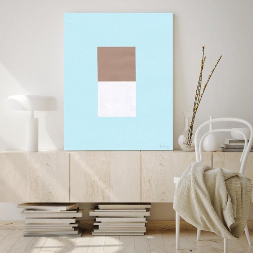 美國TwoPalms 峽谷流水方塊圖紋掛畫 (帆布、64公分)