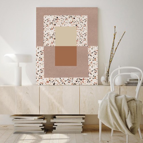 美國TwoPalms 峽谷砂石多格圖紋掛畫 (帆布、64公分)