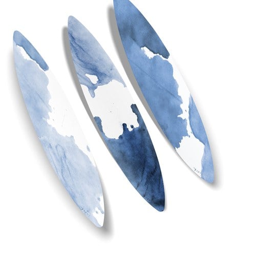 美國TwoPalms 藍水墨浪板掛畫組 (107公分)