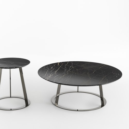 義大利HORM ALBINO FAMILY 大理石咖啡桌 (黑、直徑90公分)