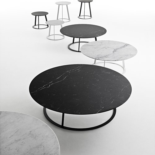 義大利HORM ALBINO FAMILY 大理石咖啡桌 (黑、直徑90公分)