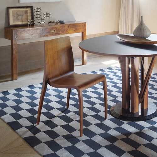 義大利HORM ki流線壓紋可堆疊單椅 (胡桃木)