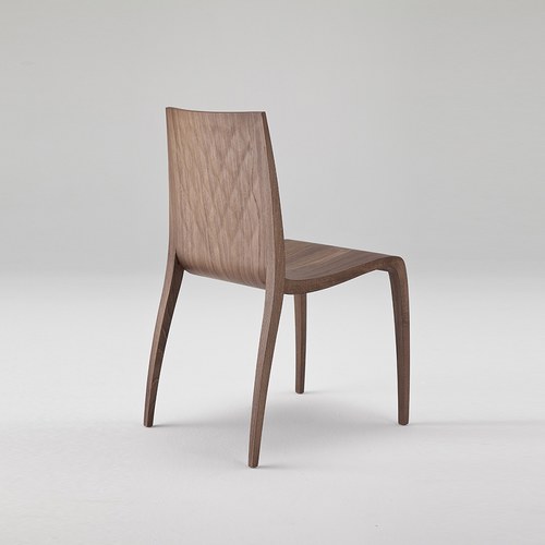 義大利HORM ki流線壓紋可堆疊單椅 (胡桃木)