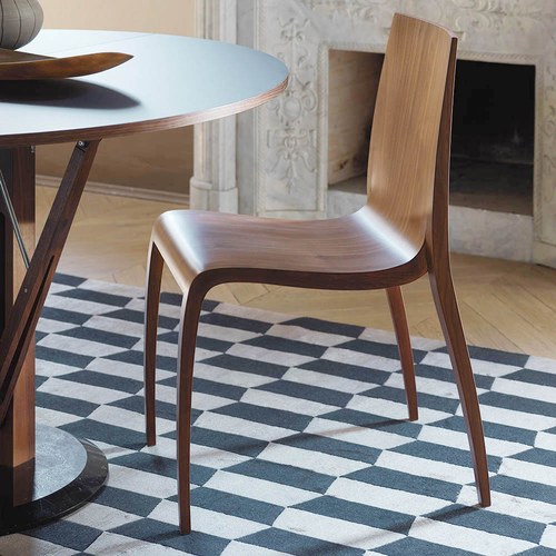 義大利HORM ki流線壓紋可堆疊單椅 (胡桃木)