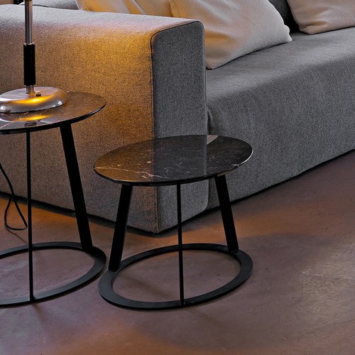 義大利HORM ALBINO FAMILY 大理石邊桌 (黑、高32公分)