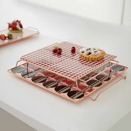 西班牙GanRugs 普普風圓點磁磚托盤 (紅黑)