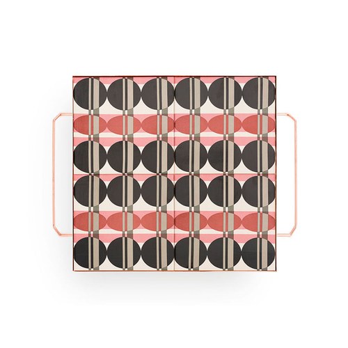 西班牙GanRugs 普普風圓點磁磚托盤 (紅黑)