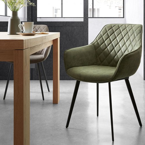 夏馬Shiamal Home 復古爵士菱格皮紋扶手椅 (綠)