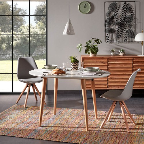 夏馬Shiamal Home 奧克蘭橢圓可延伸餐桌 (消光白)