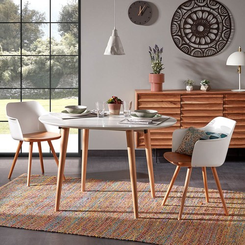 夏馬Shiamal Home 奧克蘭橢圓可延伸餐桌 (消光白)