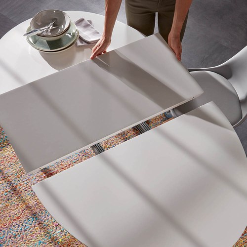 夏馬Shiamal Home 奧克蘭橢圓可延伸餐桌 (消光白)